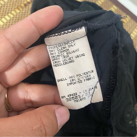 Jessica McClintock Gunne Sax Black Evening Gown Dress Sheer Lace Overlay 13/14 - Picture 8 of 10